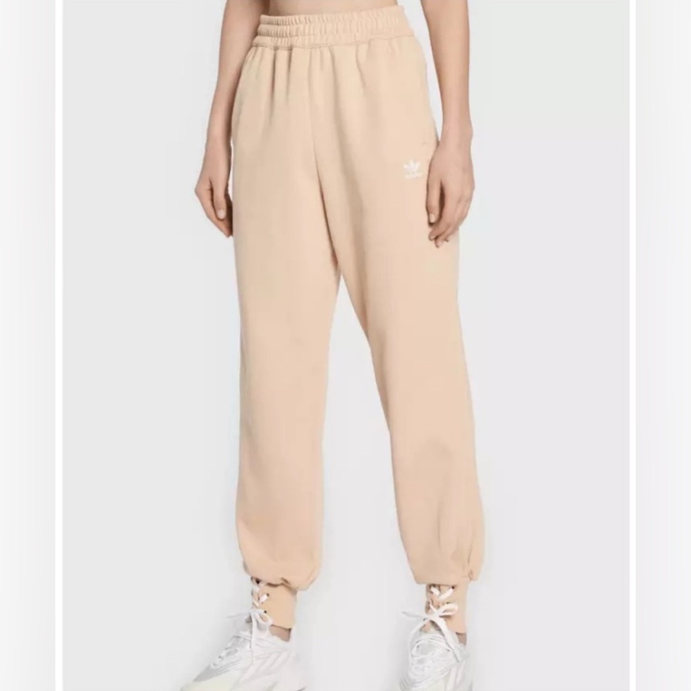 Adidas Women's Cream Lace Up Jogger Pants Size M